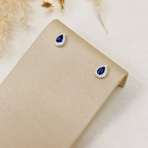 Brinco de Gota Safira com Microzirconias