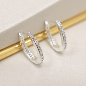 Brinco Argola Cravejada Frente e atrás com Zircônias