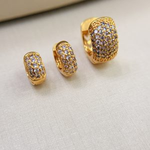 Brinco Trio Argola Grossa Cravejada