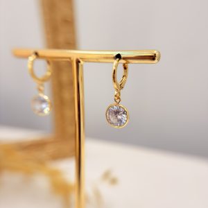 Brinco Argola com Pingente Redondo