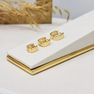 Brinco Trio Argola Quadradas Lisas