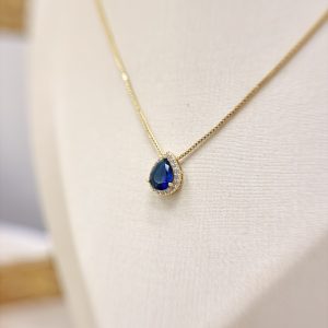 Colar Gota Safira