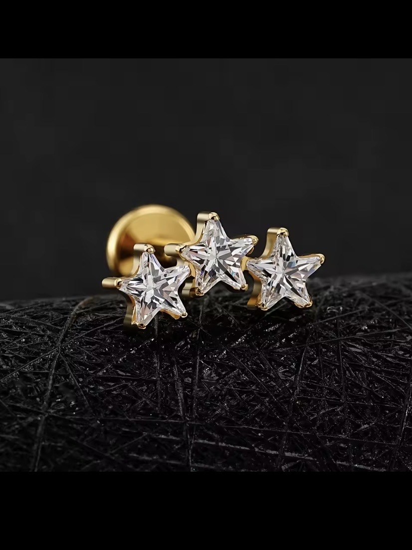 Piercing Titânio 3 Estrelas