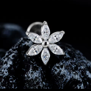 Piercing Titânio Flor 6 Pétalas