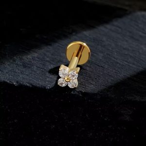 Piercing Titânio Flor 4 Pétalas