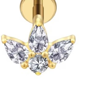 Piercing Titânio 3 Pétalas 1 Zirconia