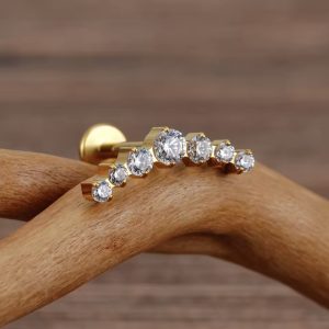 Piercing Titânio 7 Zirconias